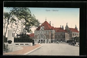 Ansichtskarte Oppeln, Motiv vom Bahnhof