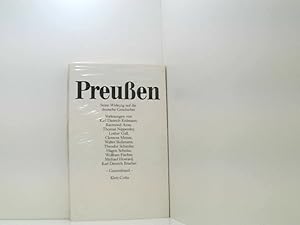 Bild des Verkufers fr Preuen: Seine Wirkung auf d. dtsch. Geschichte (Thyssen-Vortrge) seine Wirkung auf d. dt. Geschichte ; [d. Vorlesungen wurden im Otto-Braun-Saal d. Staatsbibliothek Preuss. Kulturbesitz gehalten] zum Verkauf von Book Broker