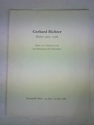 Bild des Verkufers fr Gerhard Richter. Bilder 1963 - 1986 zum Verkauf von Celler Versandantiquariat