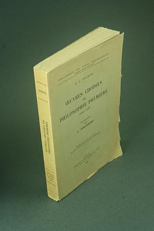 Seller image for Oeuvres choisies de philosophie premire (1794-1797). Traduction par Alexis Philonenko for sale by Steven Wolfe Books
