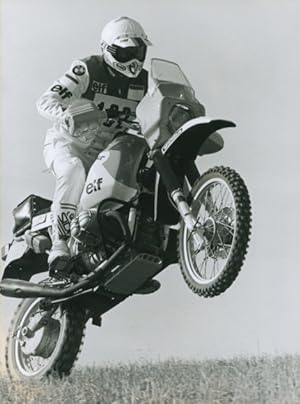 Foto BMW- Team, Rallye Paris-Dakar 1986, Rennfahrer, Motorrad