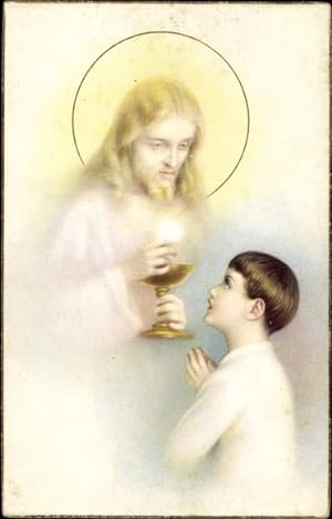 Ansichtskarte / Postkarte Junge betet zu Jesus