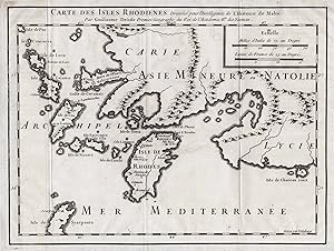 Seller image for Carte des Isles Rhodienes" - Rhodos Griechenland Greece Archipelago island / Karte map carte plan for sale by Antiquariat Steffen Vlkel GmbH