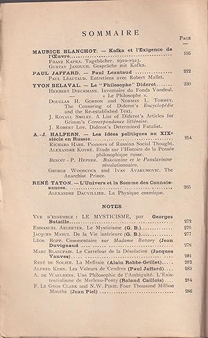 Imagen del vendedor de Critique. - Revue Gnrale des Publications Franaises et trangres. - N 58 - Tome VIII - 7 Anne - Mars 1952. a la venta por PRISCA