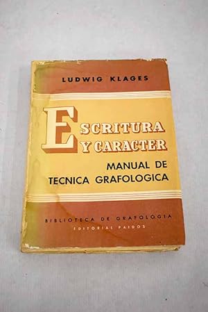 Seller image for Escritura y caracter for sale by Alcan Libros