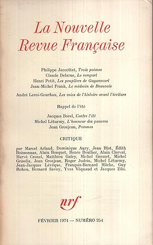 Seller image for La Nouvelle Revue Franaise Fvrier 1974 N 254 for sale by PRISCA