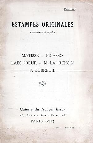 Imagen del vendedor de Estampes originales. a la venta por Librairie Jean-Yves Lacroix
