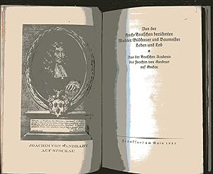 Bild des Verkufers fr Von der Hoch-Teutschen berhmten Mahler/Bildhauer und Baumeister Leben und Tod zum Verkauf von Versandantiquariat Brigitte Schulz