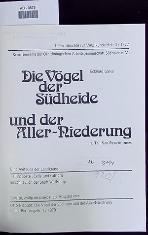 Imagen del vendedor de Die Vogel der Sudheide und der Aller-Niederung. 1. Teil Non-Passeriformes. AD-0579. Celler Berichte zur Vogelkunde Heft 3 a la venta por Antiquariat Bookfarm