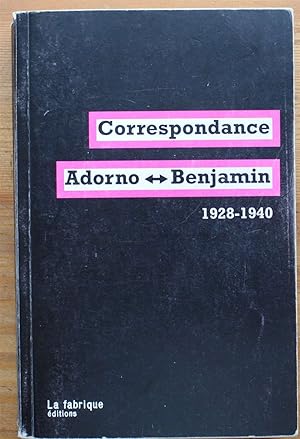 Image du vendeur pour Correspondance Adorno - Benjamin 1928-1940 mis en vente par Aberbroc