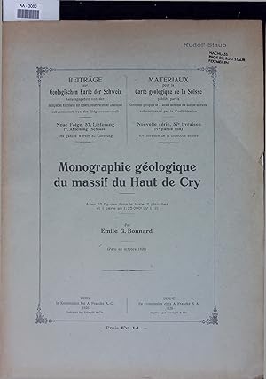 Imagen del vendedor de Monographie geologique du massif du Haut de Cry. a la venta por Antiquariat Bookfarm