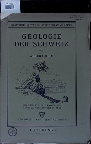 Bild des Verkufers fr Geologie der Schweiz. AA-3053 zum Verkauf von Antiquariat Bookfarm