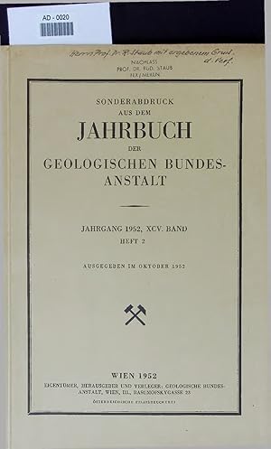 Bild des Verkufers fr JAHRBUCH DER GEOLOGISCHEN BUNDESANSTALT. JAHRGANG 1952, XCV. BAND HEFT 2 zum Verkauf von Antiquariat Bookfarm