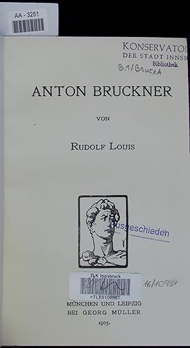 Bild des Verkufers fr Anton Bruckner. AA-3251 zum Verkauf von Antiquariat Bookfarm