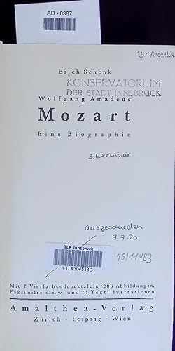 Bild des Verkufers fr Wolfgang Amadeus Mozart. Eine Biographie zum Verkauf von Antiquariat Bookfarm