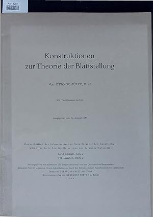 Seller image for Konstruktionen zur Theorie der Blattstellung. Denkschriften der Schweizerischen Naturforschenden Gesellschaft, Band 82, Abh. 2 for sale by Antiquariat Bookfarm