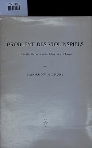 Seller image for PROBLEME DES VIOLINSPIELS. AA-3243 for sale by Antiquariat Bookfarm