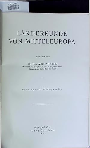 Imagen del vendedor de LNDERKUNDE VON MITTELEUROPA. AD-0169 a la venta por Antiquariat Bookfarm