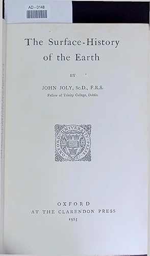 Seller image for The Surface-History of the Earth. AD-0148 for sale by Antiquariat Bookfarm