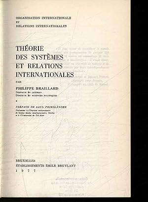 Bild des Verkufers fr Thorie des Systmes et Relations Internationales. zum Verkauf von Antiquariat Bookfarm