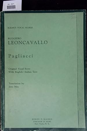 Seller image for Pagliacci. AA-3271. Original Vocal Score W ith English  Italian Text for sale by Antiquariat Bookfarm