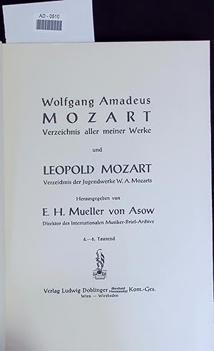 Immagine del venditore per Wolfgang Amadeus MOZART Verzeichnis aller meiner Werke und LEOPOLD MOZART Verzeichnis der Jugendwerke W. A. Mozarts. AD-0510 venduto da Antiquariat Bookfarm