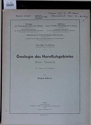 Bild des Verkufers fr Geologie des Hornfluhgebietes (Berner Oberland). zum Verkauf von Antiquariat Bookfarm