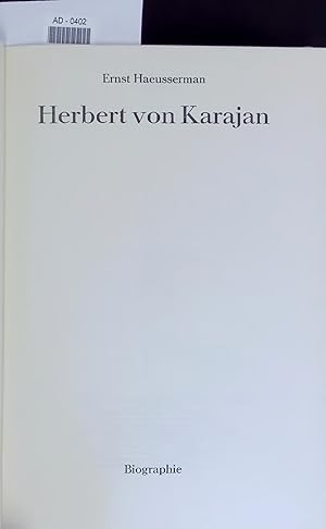 Seller image for Herbert von Karajan. AD-0402. Biographie for sale by Antiquariat Bookfarm
