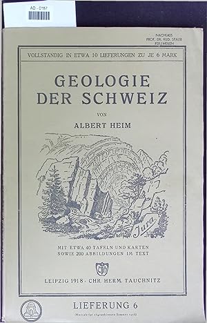 Bild des Verkufers fr GEOLOGIE DER SCHWEIZ. AD-0187 zum Verkauf von Antiquariat Bookfarm