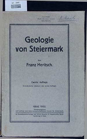 Imagen del vendedor de Geologie von Steiermark. a la venta por Antiquariat Bookfarm