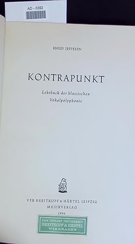 Seller image for KONTRAPUNKT. Lehrbuch der klassischen Vokalpolyphonie for sale by Antiquariat Bookfarm