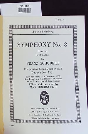 Bild des Verkufers fr SYMPHONY No. 8 B minor (Unfinished). AD-0446 zum Verkauf von Antiquariat Bookfarm