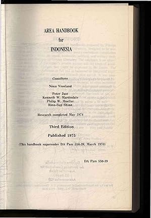 Bild des Verkufers fr Area Handbook for Indonesia. Third Edition zum Verkauf von Antiquariat Bookfarm