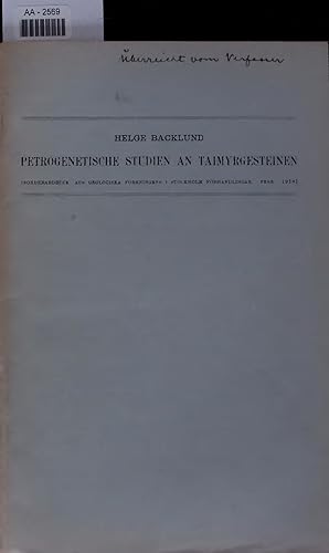 Seller image for PETROGENETISCHE STUDIEN AN TAIMYRGESTEINEN. AA-2569 for sale by Antiquariat Bookfarm