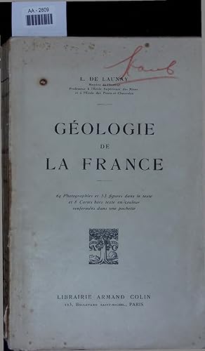 Bild des Verkufers fr GEOLOGIE DE LA FRANCE. AA-2809 zum Verkauf von Antiquariat Bookfarm