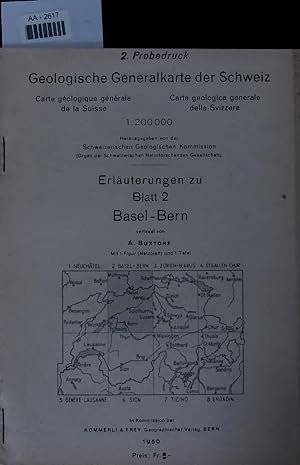 Bild des Verkufers fr Erluterungen zu Blatt 2 Basel-Bern. AA-2617 zum Verkauf von Antiquariat Bookfarm