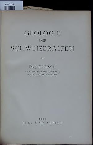 Seller image for GEOLOGIE DER SCHWEIZERALPEN. AA-2973 for sale by Antiquariat Bookfarm