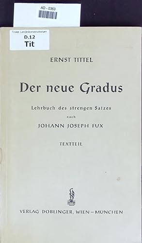 Bild des Verkufers fr Der neue Gradus. zum Verkauf von Antiquariat Bookfarm