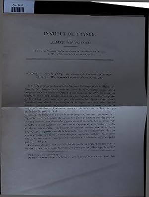 Bild des Verkufers fr Sur la geologie des environs de Camarasa (Catalogne). Comptes rendus des seances de l'Academie des Sciences, t.179. p. 863, seance du 3 novembre 1924 zum Verkauf von Antiquariat Bookfarm