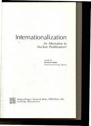 Bild des Verkufers fr Internationalization. An Alternative to Nuclear Proliferation?. zum Verkauf von Antiquariat Bookfarm