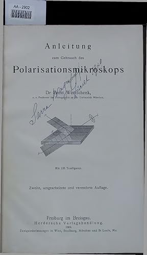 Bild des Verkufers fr Anleitung zum Gebrauch des Polarisationsmikroskops. zum Verkauf von Antiquariat Bookfarm