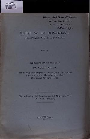 Bild des Verkufers fr GEOLOGIE VAN HET GOEMAIGEBERGTE (RES. PALEMBANG, ZUID-SUMATRA). AA-2565 zum Verkauf von Antiquariat Bookfarm