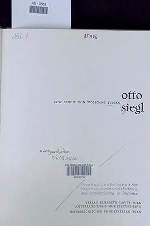Seller image for OTTO SIEGL. for sale by Antiquariat Bookfarm