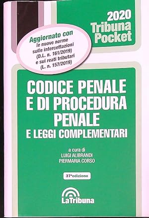 Immagine del venditore per Codice penale e di procedura penale e leggi complementari 2020 venduto da Miliardi di Parole