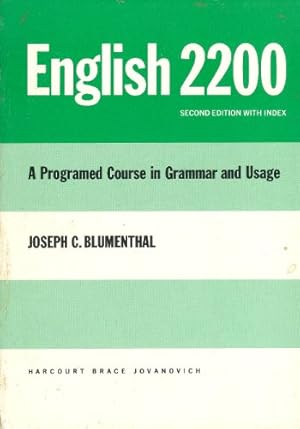 Bild des Verkufers fr English 2200: A Programed Course In Grammar Usage. zum Verkauf von -OnTimeBooks-