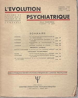 Imagen del vendedor de L'volution Psychiatrique. - Fascicule II - Avril/Juin 1950. a la venta por PRISCA