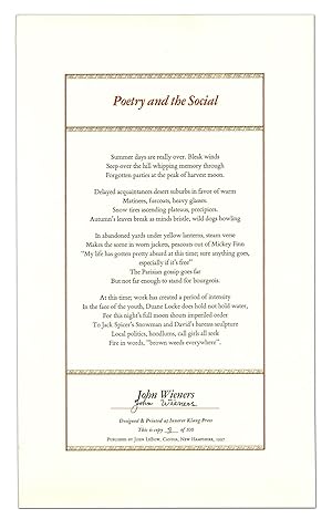 Poetry and the Social