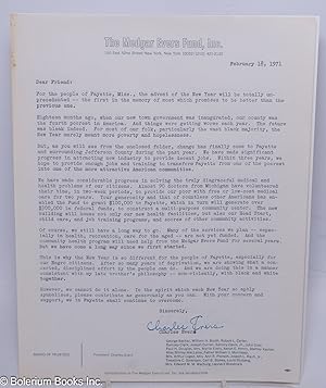 [Charles Evers letter to supporters] A progress report on the Fayette Experiment