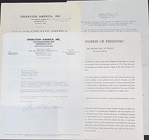 [Three leaflets from Operation America, with cover letter signed by Arnold Kruckman]
