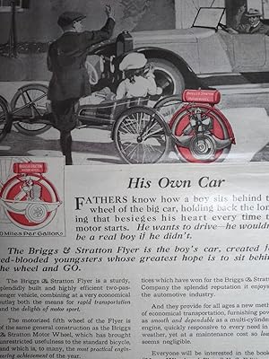 Image du vendeur pour Advertisement: Briggs & Stratton Motor Wheel "His Own Car" mis en vente par Hammonds Antiques & Books